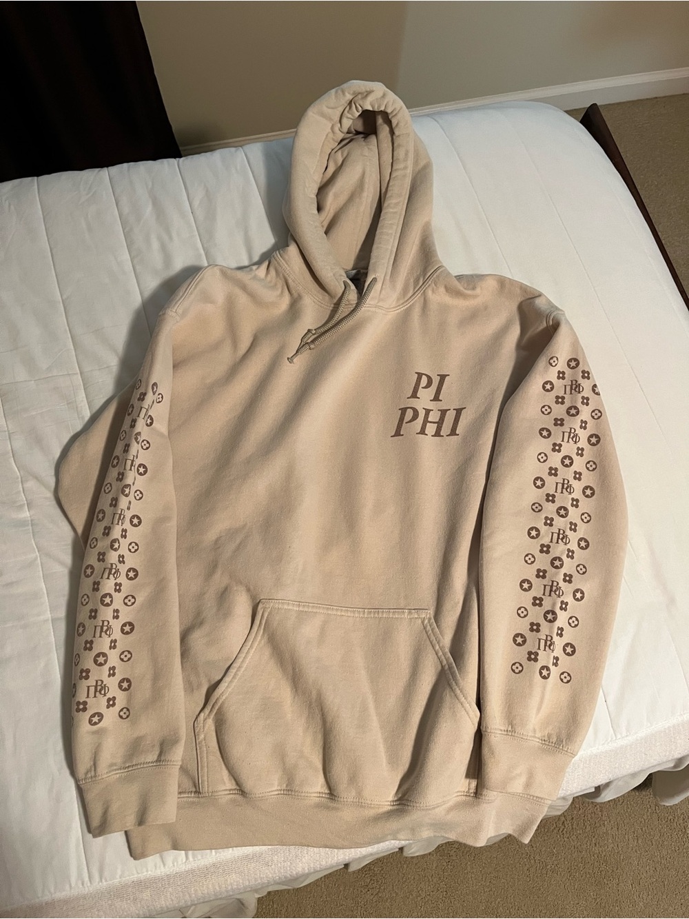 Gildan Beige PI PHI Oversized Hoodie